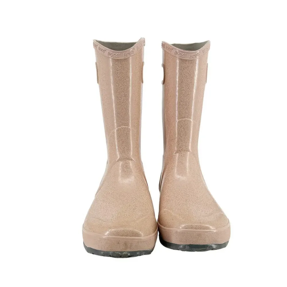 Bogs Girls Rainboot Glitter Kids' Rain Boots Rose Gold Size Youth 6 Waterproof